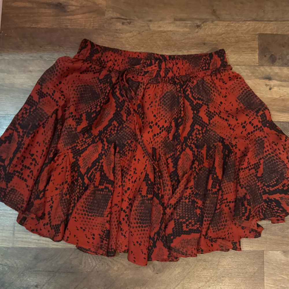 Snake print mini skirt